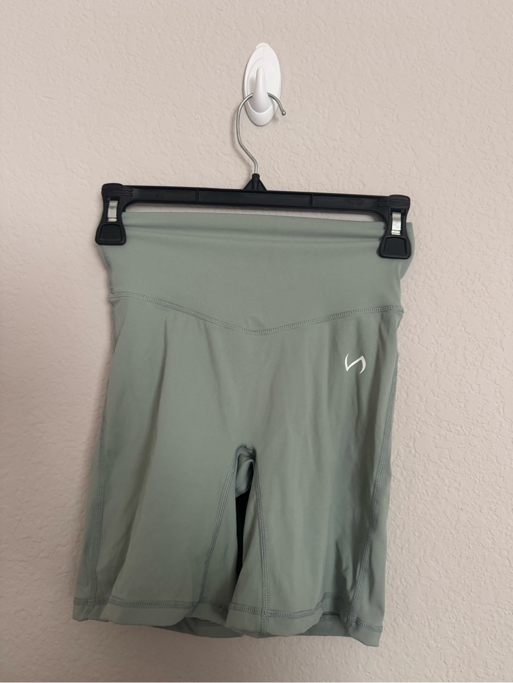 High-Rise Sage Green Athletic Bike Shorts